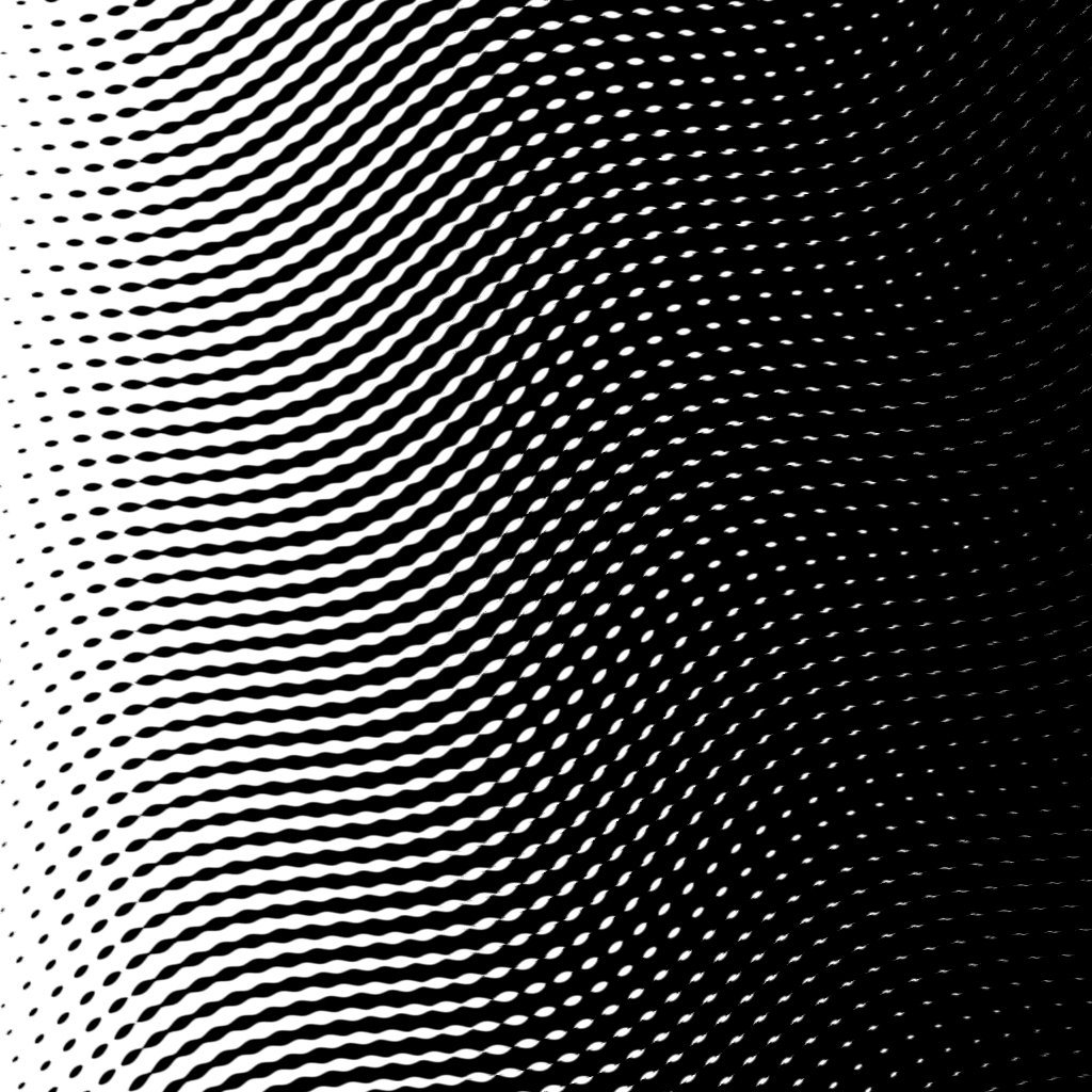 Halftone: Gradient line screen wavy dotted