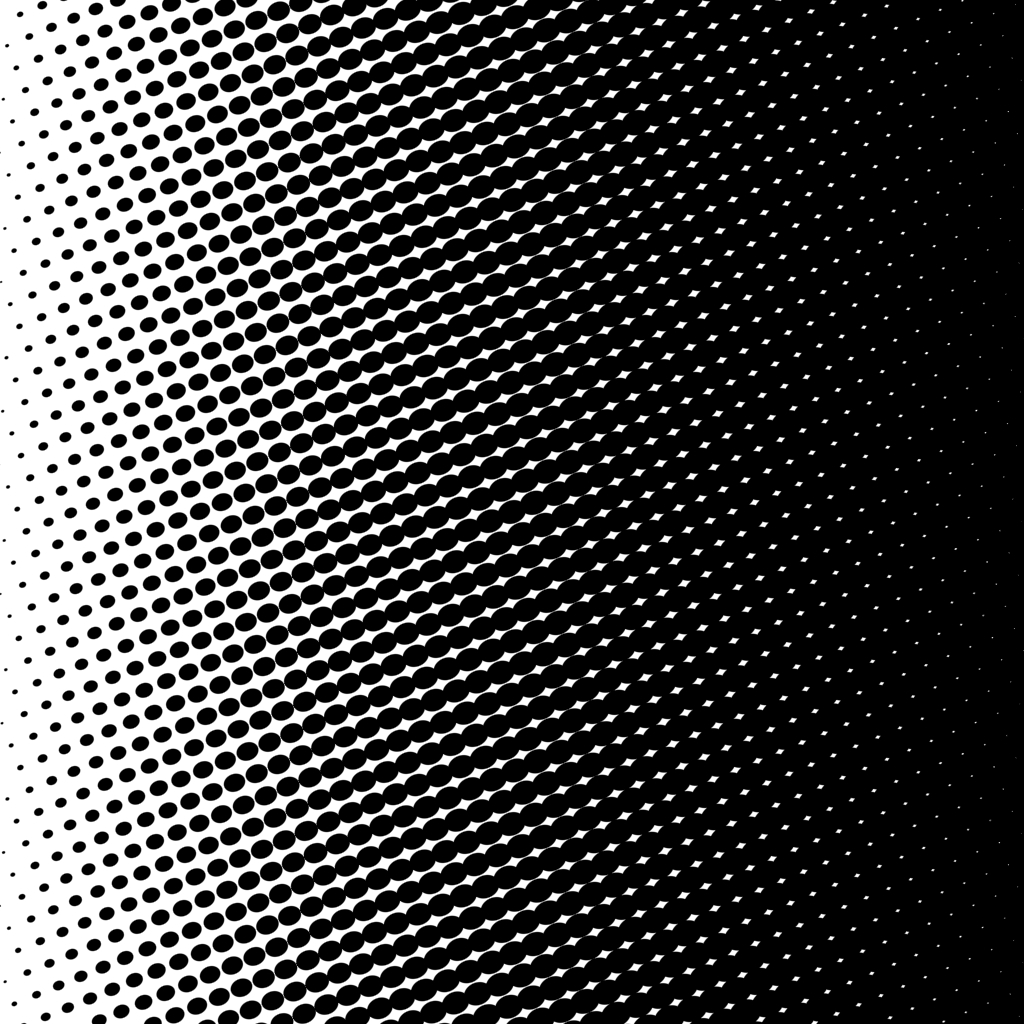Halftone: Gradient test: Dot screen: Elliptical solid dots