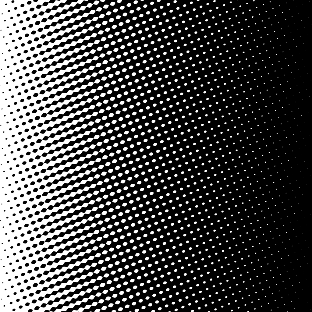 Halftone: Gradient test: Dot screen: Elliptical closed shadows